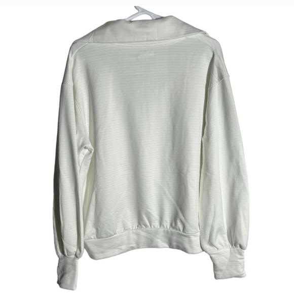 Lija Women's Waffle Knit Pullover Tennis Sweater in White, Large - Picture 4 of 14